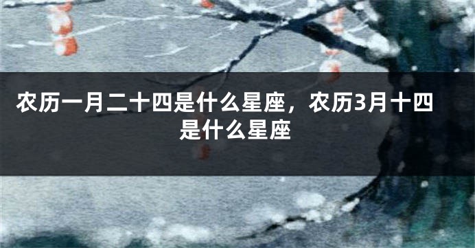 农历一月二十四是什么星座,农历3月十四是什么星座