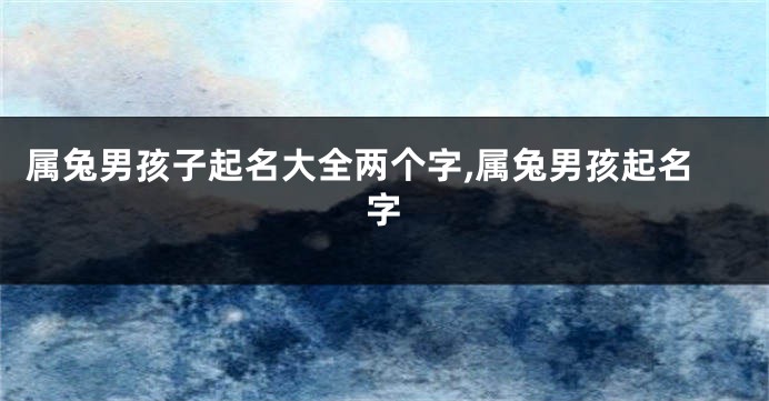 属兔男孩子起名大全两个字,属兔男孩起名字