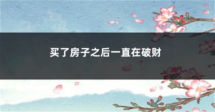买了房子之后一直在破财