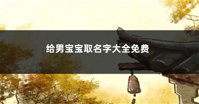 给男宝宝取名字大全免费