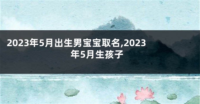 2023年5月出生男宝宝取名,2023年5月生孩子