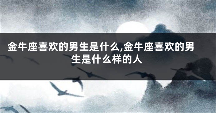 金牛座喜欢的男生是什么,金牛座喜欢的男生是什么样的人