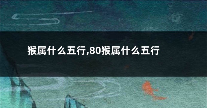 猴属什么五行,80猴属什么五行