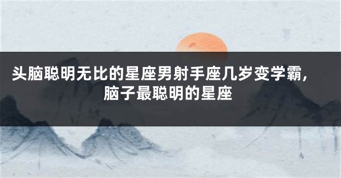 头脑聪明无比的星座男射手座几岁变学霸,脑子最聪明的星座