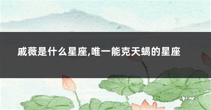 戚薇是什么星座,唯一能克天蝎的星座