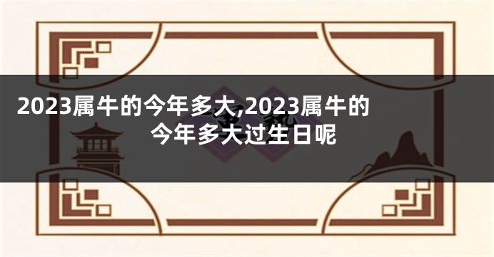 2023属牛的今年多大,2023属牛的今年多大过生日呢