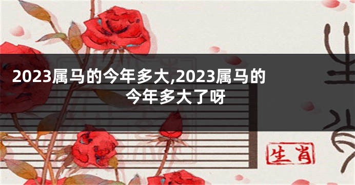 2023属马的今年多大,2023属马的今年多大了呀