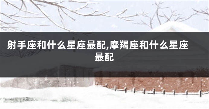 射手座和什么星座最配,摩羯座和什么星座最配