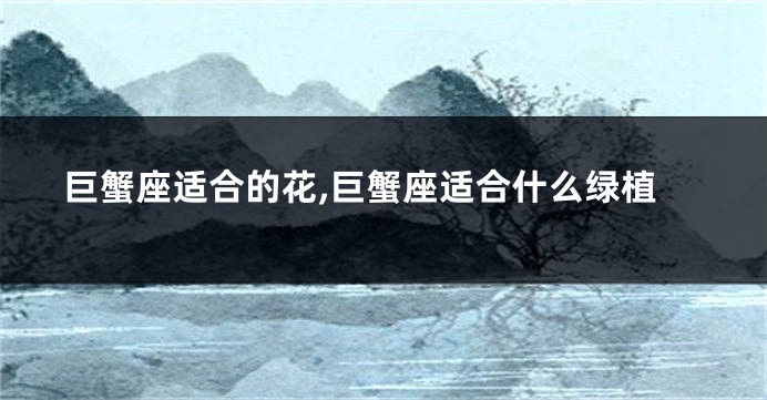 巨蟹座适合的花,巨蟹座适合什么绿植