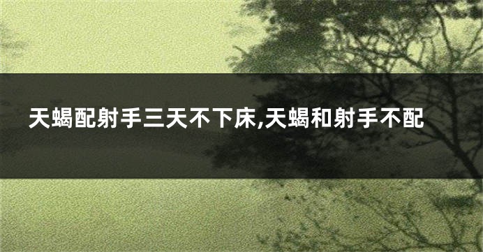 天蝎配射手三天不下床,天蝎和射手不配