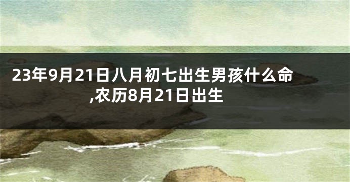 23年9月21日八月初七出生男孩什么命,农历8月21日出生