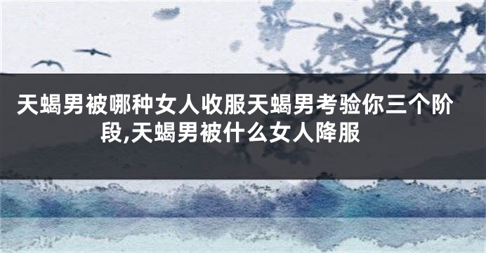 天蝎男被哪种女人收服天蝎男考验你三个阶段,天蝎男被什么女人降服