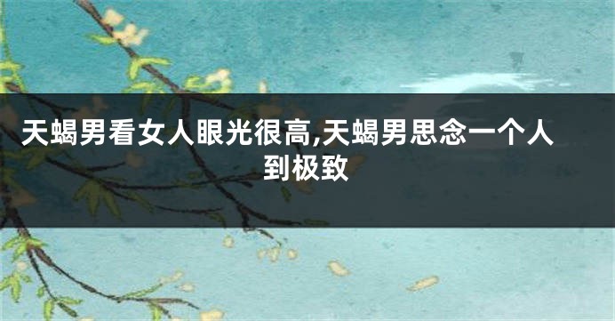天蝎男看女人眼光很高,天蝎男思念一个人到极致