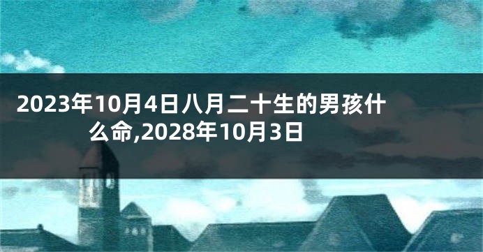 2023年10月4日八月二十生的男孩什么命,2028年10月3日
