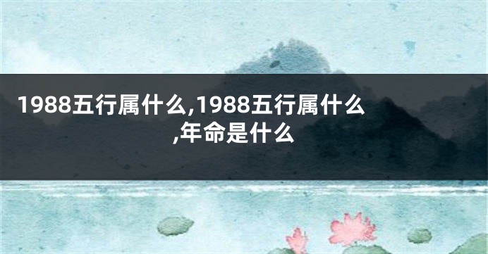 1988五行属什么,1988五行属什么,年命是什么