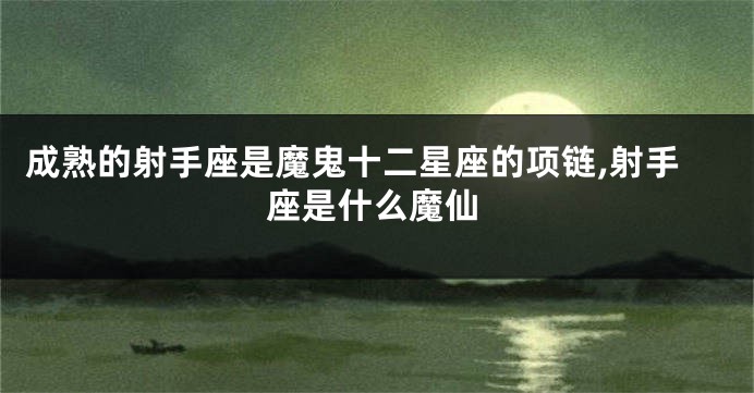 成熟的射手座是魔鬼十二星座的项链,射手座是什么魔仙