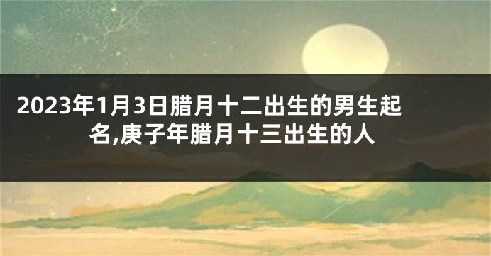2023年1月3日腊月十二出生的男生起名,庚子年腊月十三出生的人