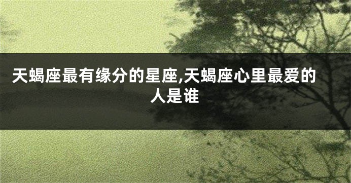 天蝎座最有缘分的星座,天蝎座心里最爱的人是谁