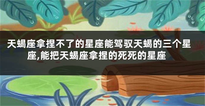 天蝎座拿捏不了的星座能驾驭天蝎的三个星座,能把天蝎座拿捏的死死的星座