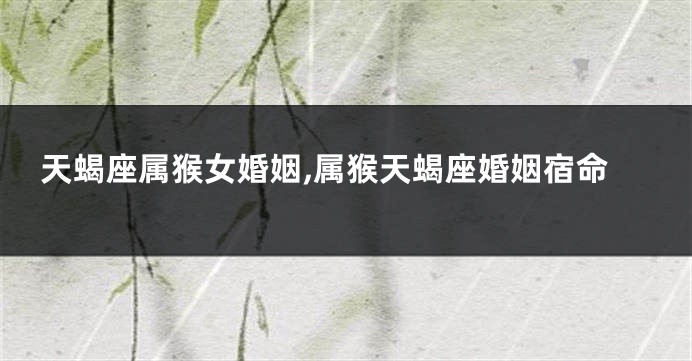 天蝎座属猴女婚姻,属猴天蝎座婚姻宿命