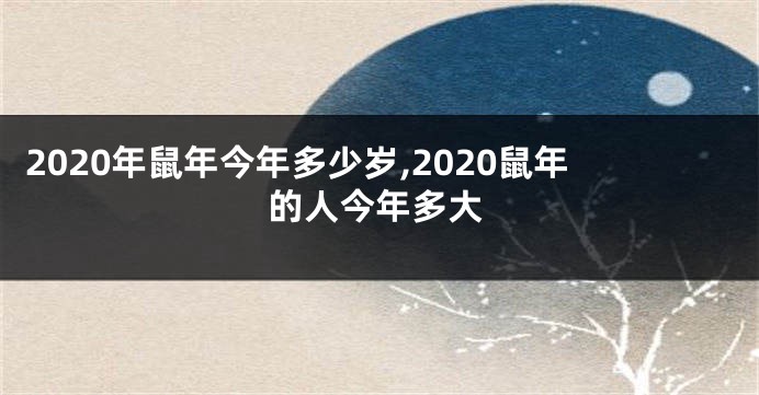 2020年鼠年今年多少岁,2020鼠年的人今年多大