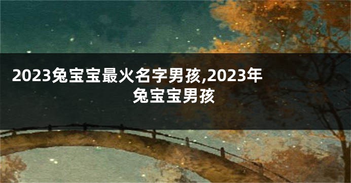 2023兔宝宝最火名字男孩,2023年兔宝宝男孩
