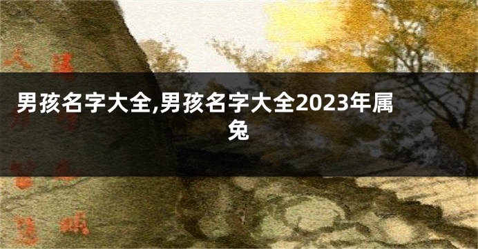 男孩名字大全,男孩名字大全2023年属兔