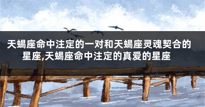 天蝎座命中注定的一对和天蝎座灵魂契合的星座,天蝎座命中注定的真爱的星座