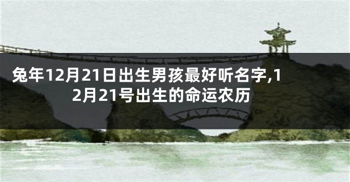 兔年12月21日出生男孩最好听名字,12月21号出生的命运农历