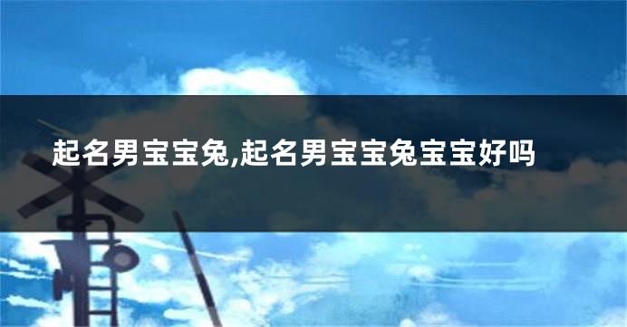 起名男宝宝兔,起名男宝宝兔宝宝好吗