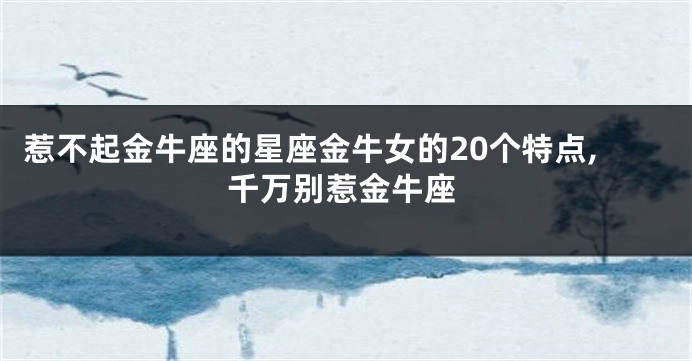 惹不起金牛座的星座金牛女的20个特点,千万别惹金牛座