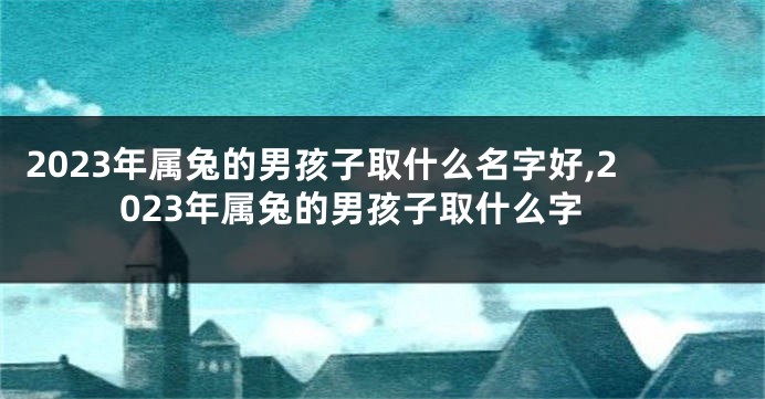 2023年属兔的男孩子取什么名字好,2023年属兔的男孩子取什么字