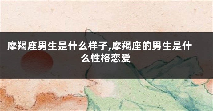 摩羯座男生是什么样子,摩羯座的男生是什么性格恋爱