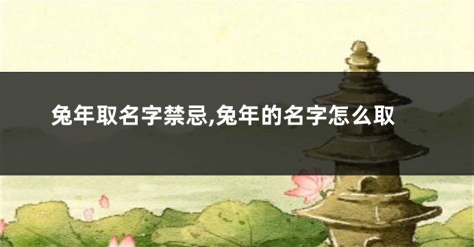 兔年取名字禁忌,兔年的名字怎么取