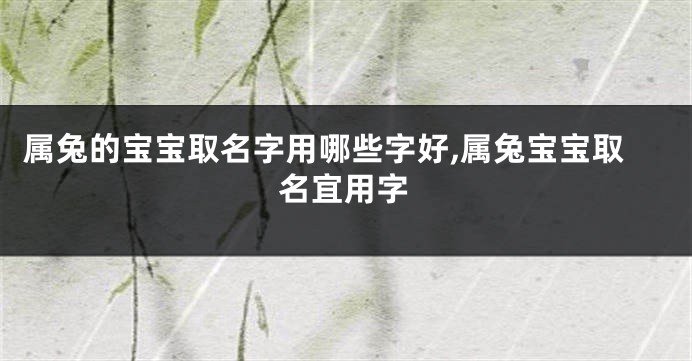 属兔的宝宝取名字用哪些字好,属兔宝宝取名宜用字