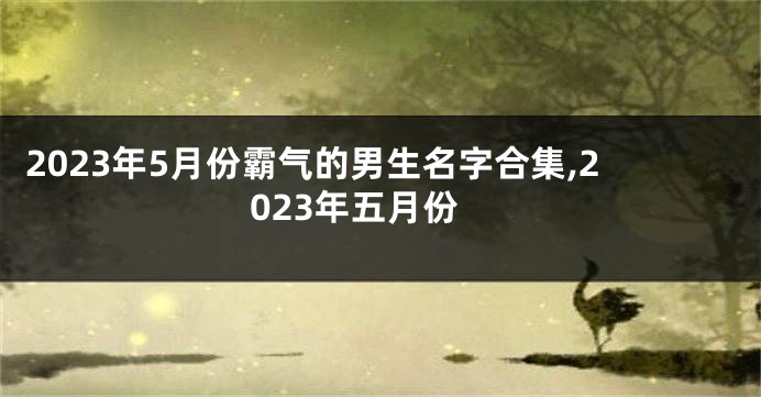 2023年5月份霸气的男生名字合集,2023年五月份