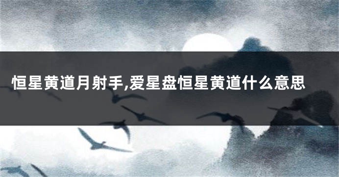 恒星黄道月射手,爱星盘恒星黄道什么意思