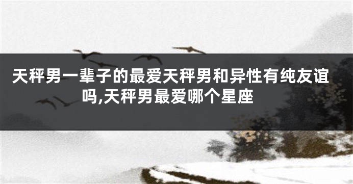 天秤男一辈子的最爱天秤男和异性有纯友谊吗,天秤男最爱哪个星座