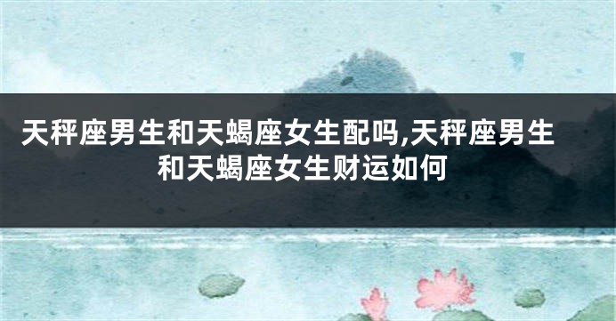 天秤座男生和天蝎座女生配吗,天秤座男生和天蝎座女生财运如何