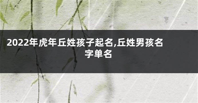 2022年虎年丘姓孩子起名,丘姓男孩名字单名