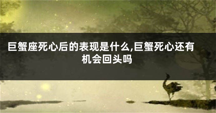 巨蟹座死心后的表现是什么,巨蟹死心还有机会回头吗