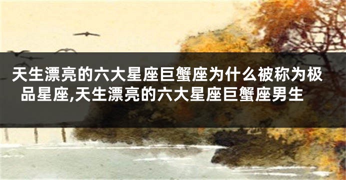 天生漂亮的六大星座巨蟹座为什么被称为极品星座,天生漂亮的六大星座巨蟹座男生