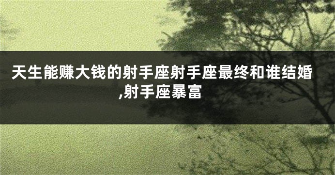 天生能赚大钱的射手座射手座最终和谁结婚,射手座暴富