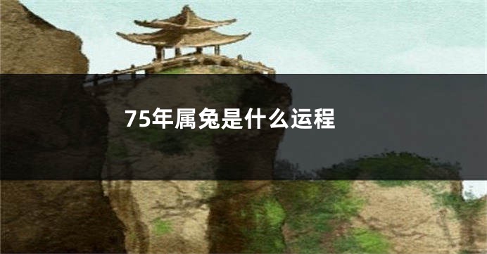 75年属兔是什么运程