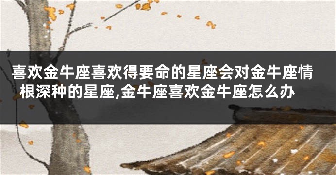 喜欢金牛座喜欢得要命的星座会对金牛座情根深种的星座,金牛座喜欢金牛座怎么办