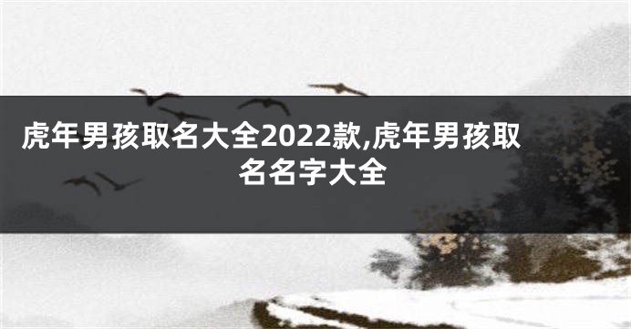 虎年男孩取名大全2022款,虎年男孩取名名字大全