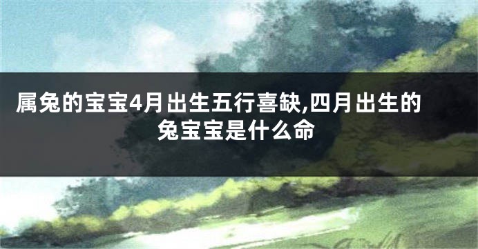 属兔的宝宝4月出生五行喜缺,四月出生的兔宝宝是什么命