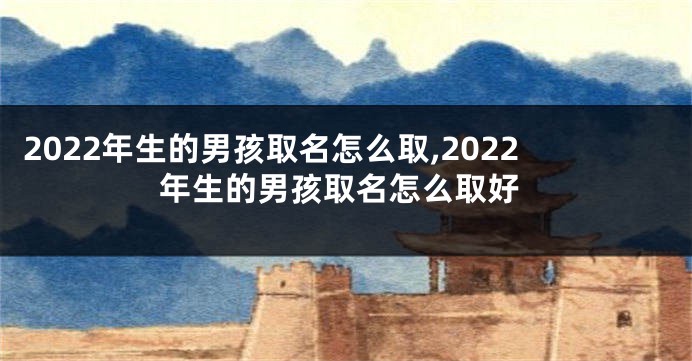 2022年生的男孩取名怎么取,2022年生的男孩取名怎么取好