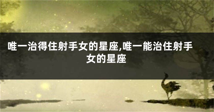 唯一治得住射手女的星座,唯一能治住射手女的星座