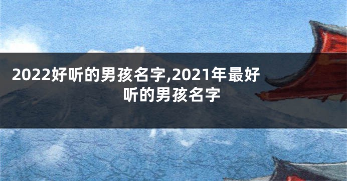 2022好听的男孩名字,2021年最好听的男孩名字